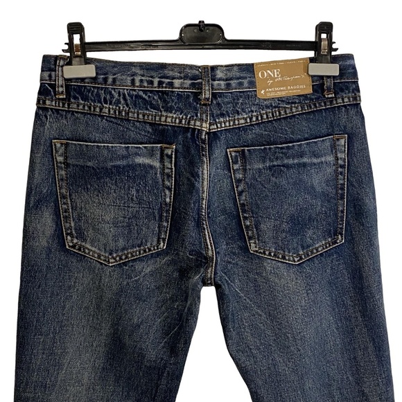 ONE By ONE TEASPOON Awesome Baggies Distressed Dark Wash Blue Jeans Grunge 28 - Picture 9 of 16